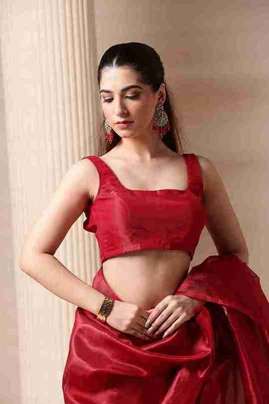 Radiant Scarlet Tissue Blouse