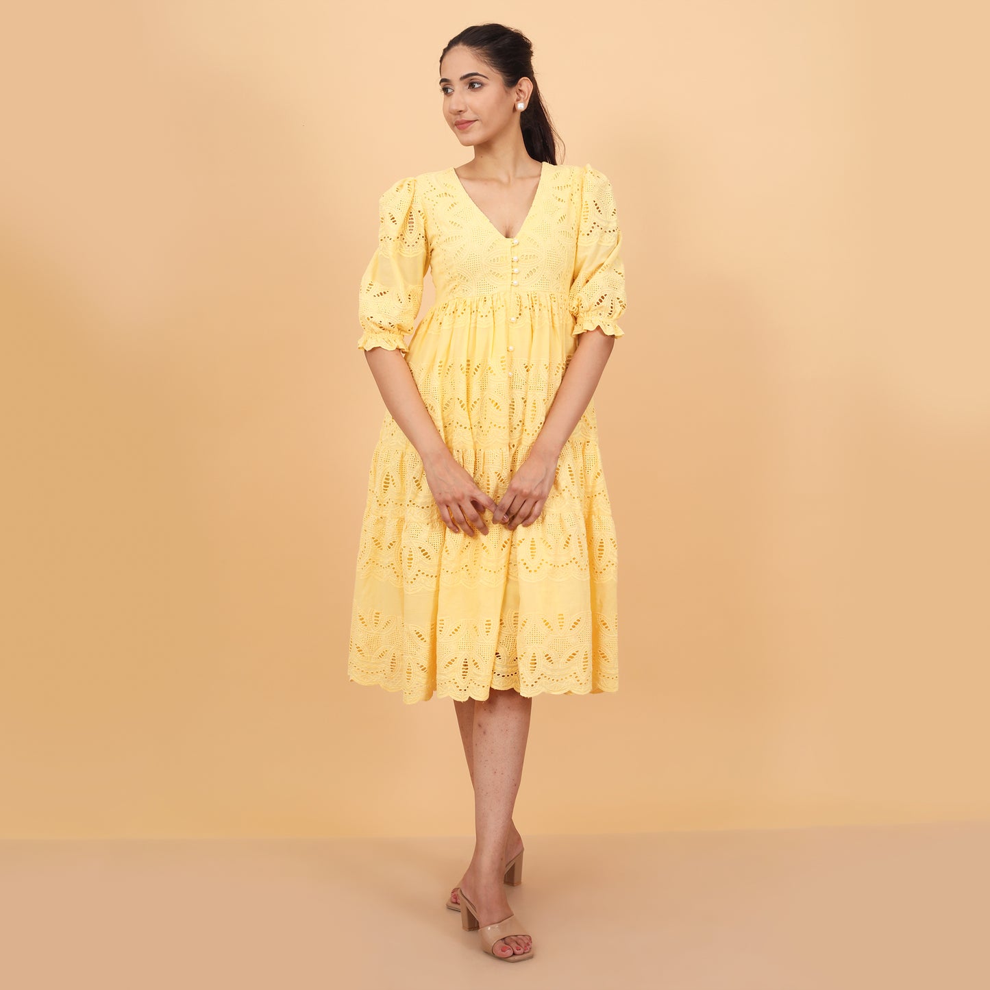 Sunshine Schiffli Cotton Dress