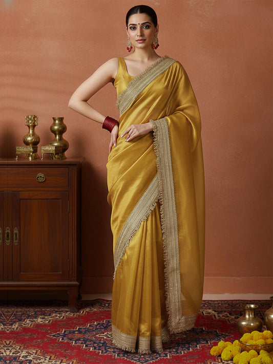 Radiant Luxe Tissue Couture Saree with Blouse Fabric