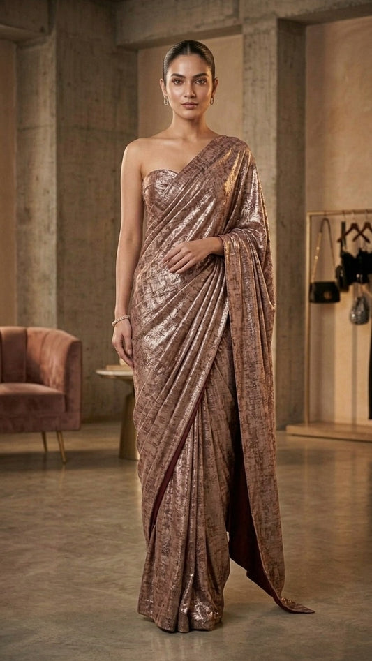 Gorgeous Bronze Radiant Silk Saree