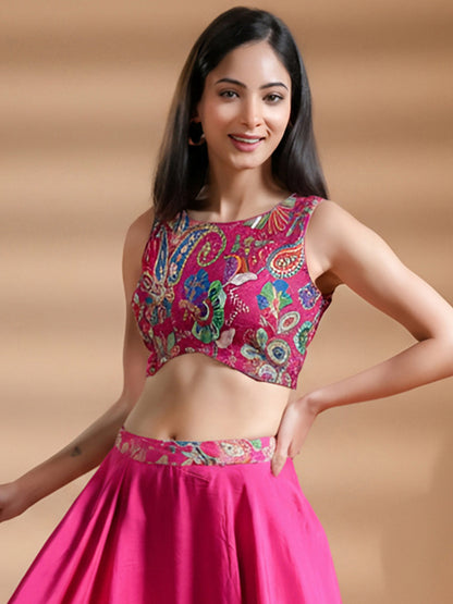 Exclusive Pink Silk Embroidered Blouse