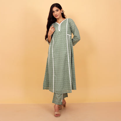 Effortless Ekat Print Cotton Kurta Pant