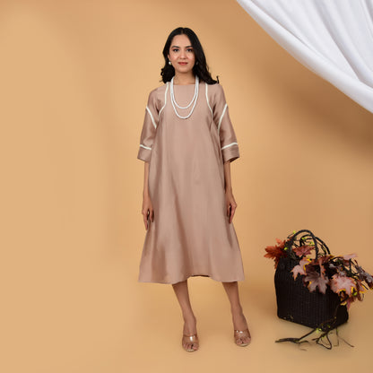 Blissful Earthy Chanderi Ethnic Dress