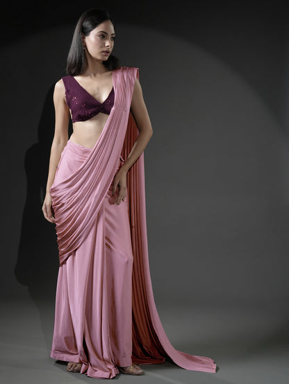 Barbie Designer Ready-to-Wear Saree with Unique Drape in Luxe Fabric