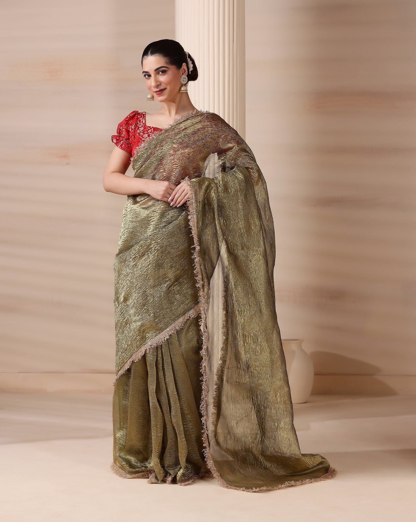 Emerald whisper saree