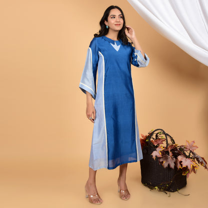 Mystic Dual Blue Chanderi Ethnic Dress
