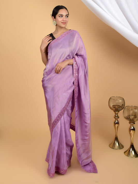 Classic Tissue Organza Lace Saree with Timeless Beauty