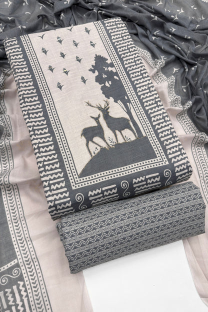 Ethereal Woodland Unstitched Cotton Suit Set