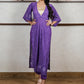Sparkling Purple Chikankari Kurta Pant Set with Inner