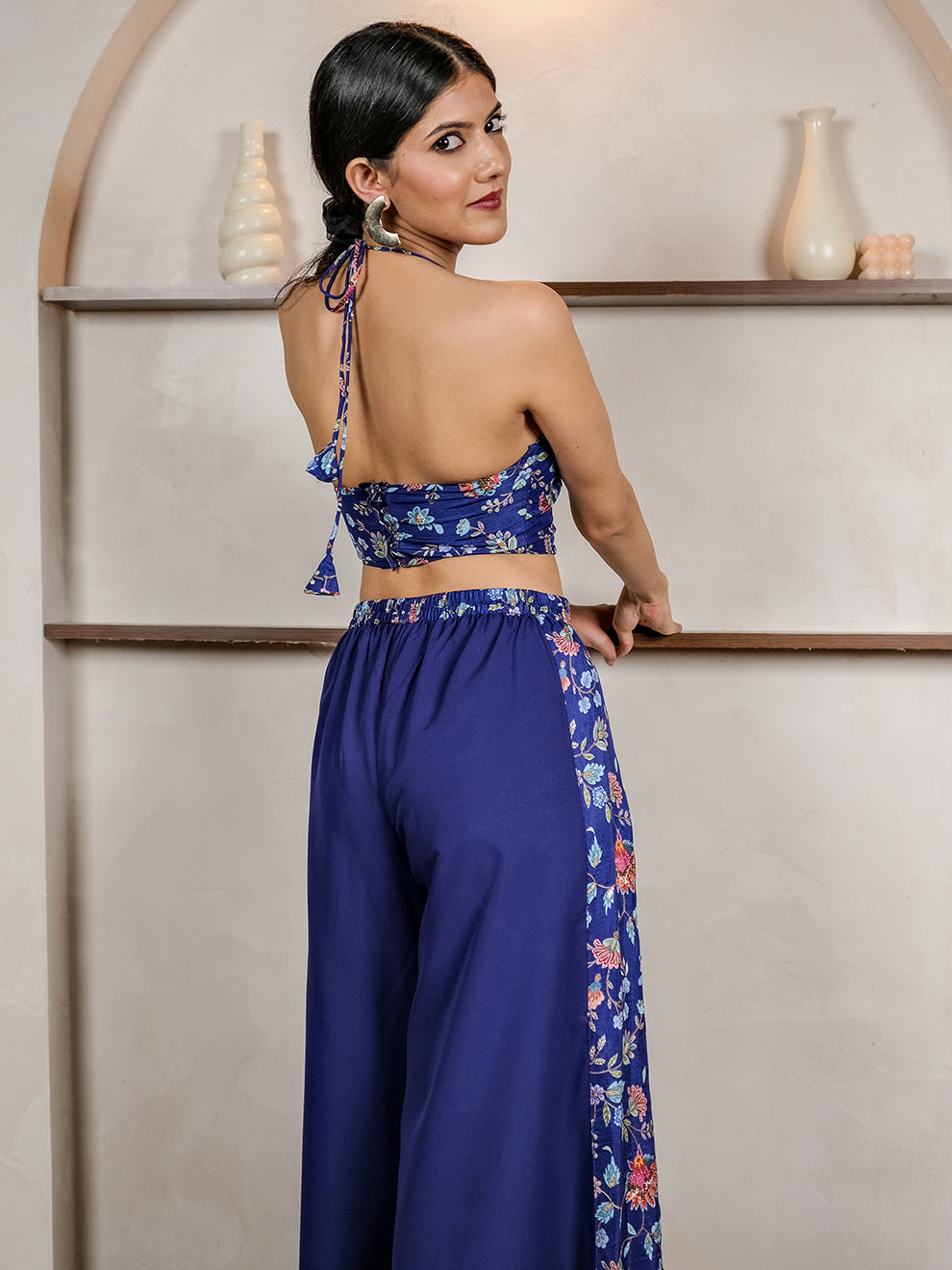 Twilight Blue Floral Embroidered Co-ord Set