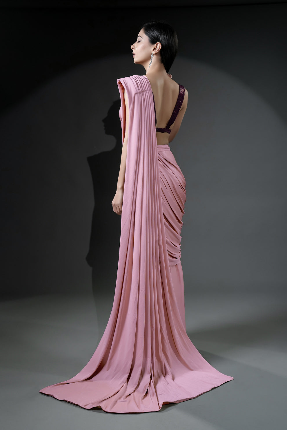 Barbie Designer Ready-to-Wear Saree with Unique Drape in Luxe Fabric