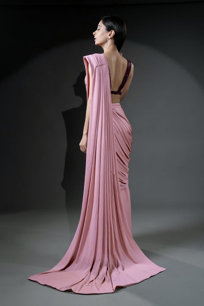 Barbie Designer Ready-to-Wear Saree with Unique Drape in Luxe Fabric