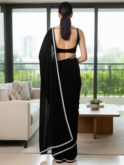 Mystique Black Velvet luxe Saree