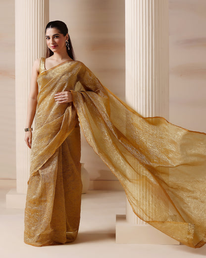 Regal Radiance Golden Aura Saree