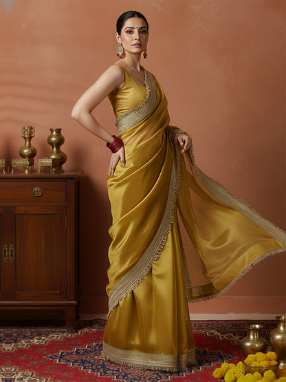 Radiant Luxe Tissue Couture Saree with Blouse Fabric