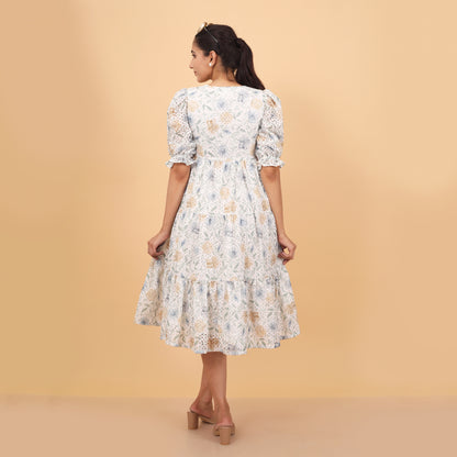 Botanical Hakoba A-Line Dress