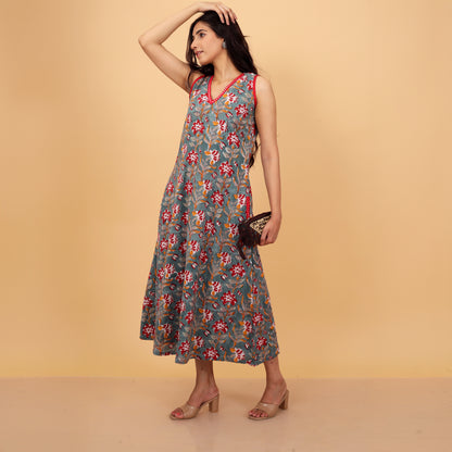 Elegant Cotton Floral Print Dress