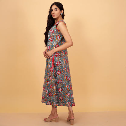 Elegant Cotton Floral Print Dress