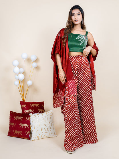 Radiant Embroidered 3-Piece Premium Co-ord Set with Hand-embroidered Dori Jacket
