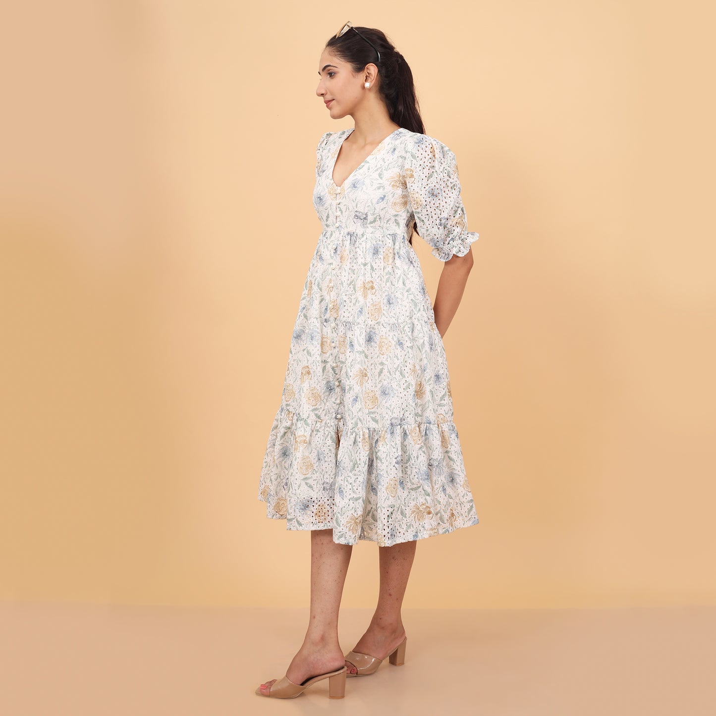 Botanical Hakoba A-Line Dress