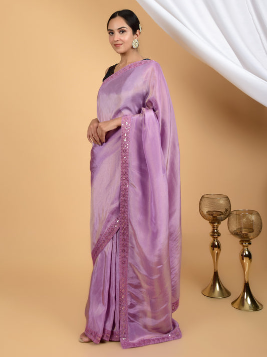 Classic Tissue Organza Lace Saree with Timeless Beauty