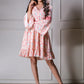 Charismatic Floral Printed A-line Dress with Lace Work