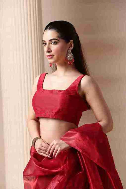 Radiant Scarlet Tissue Blouse