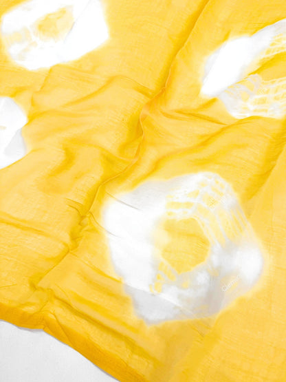 Mustard Yellow Batik Style Unstitched Cotton Suit Set