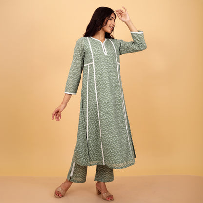 Effortless Ekat Print Cotton Kurta Pant