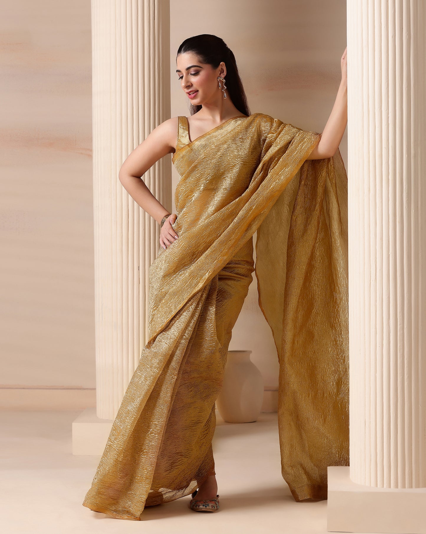 Regal Radiance Golden Aura Saree