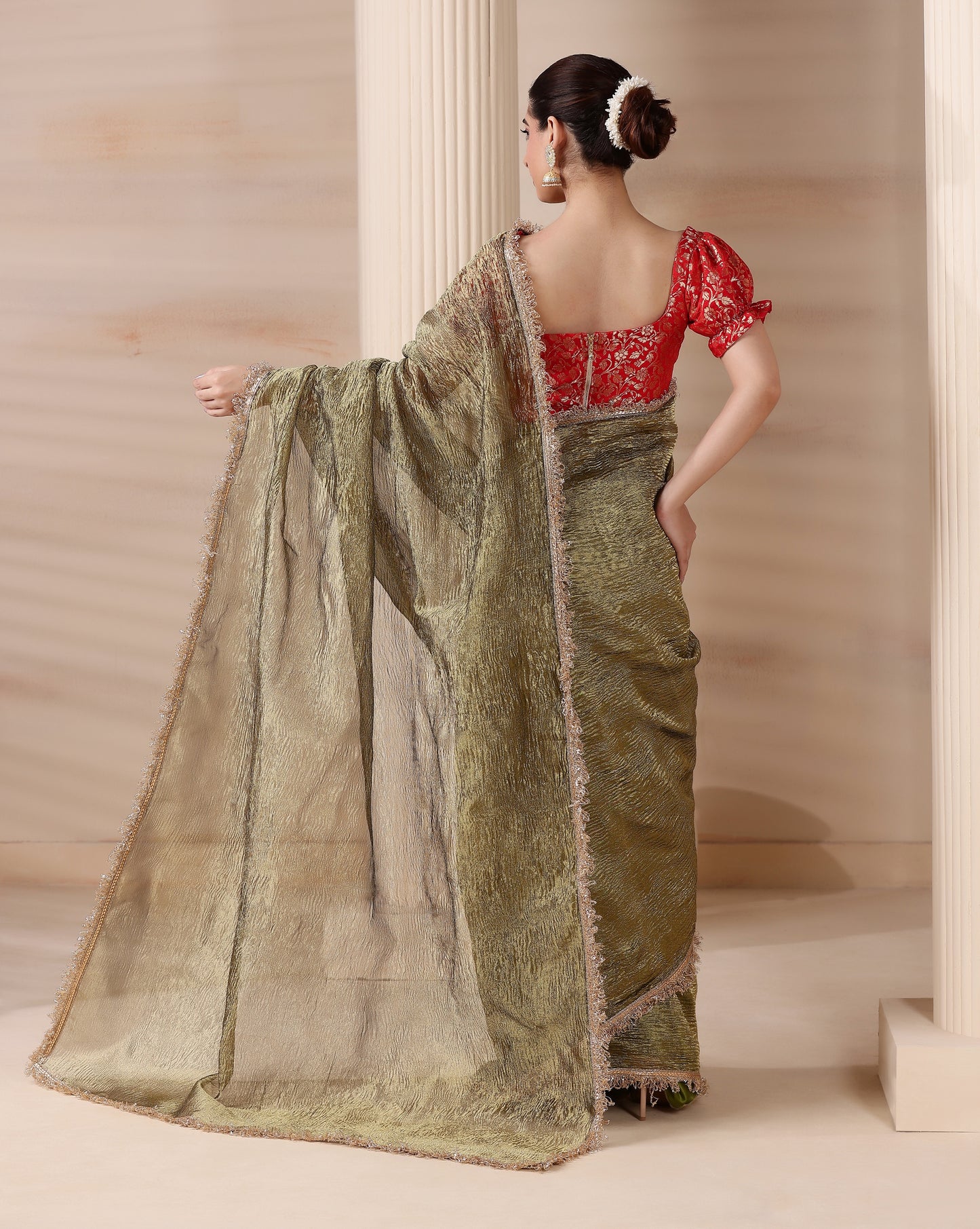 Emerald whisper saree