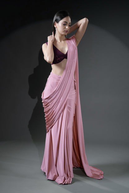 Barbie Designer Ready-to-Wear Saree with Unique Drape in Luxe Fabric