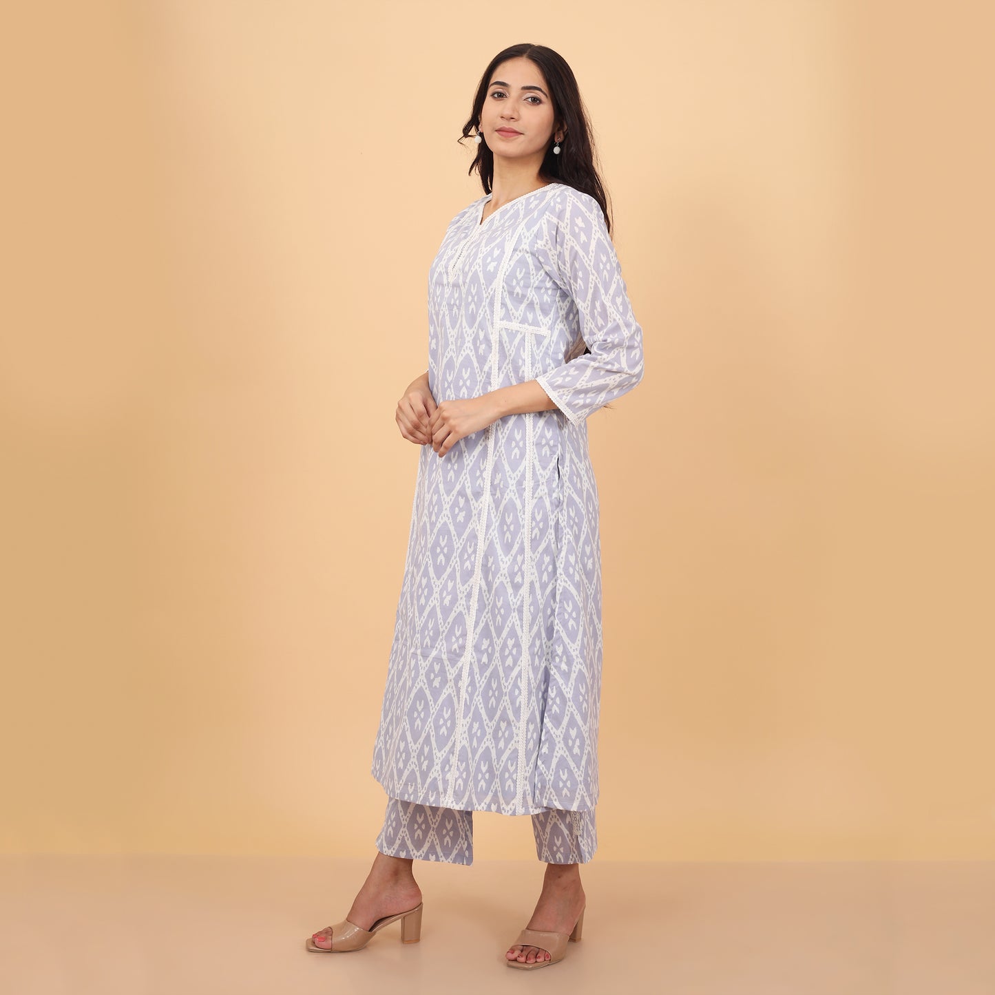 Trendy Ekat Print Cotton Kurta Pant