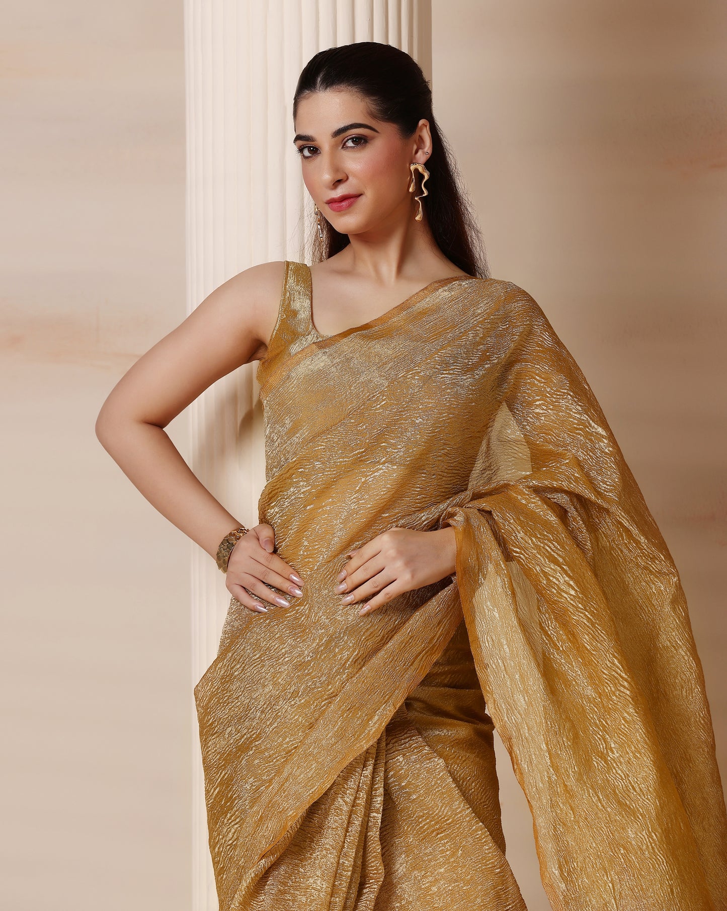 Regal Radiance Golden Aura Saree