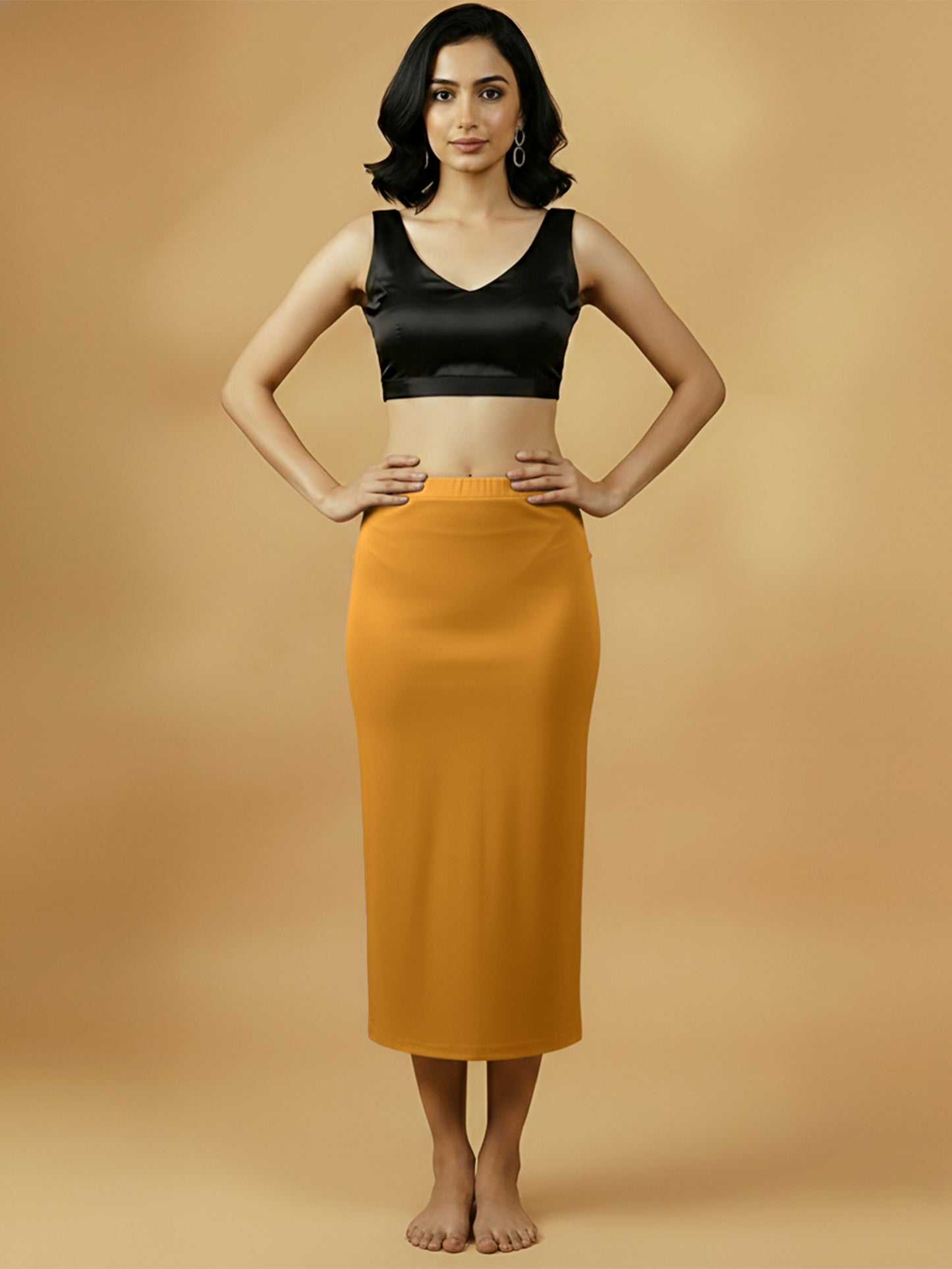 Warm Mustard Saree Shapewear