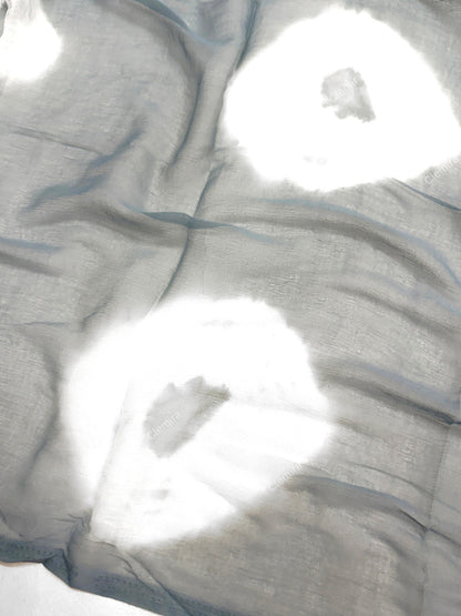 Slate Grey & White Geometric Print Unstitched Cotton Suit Set