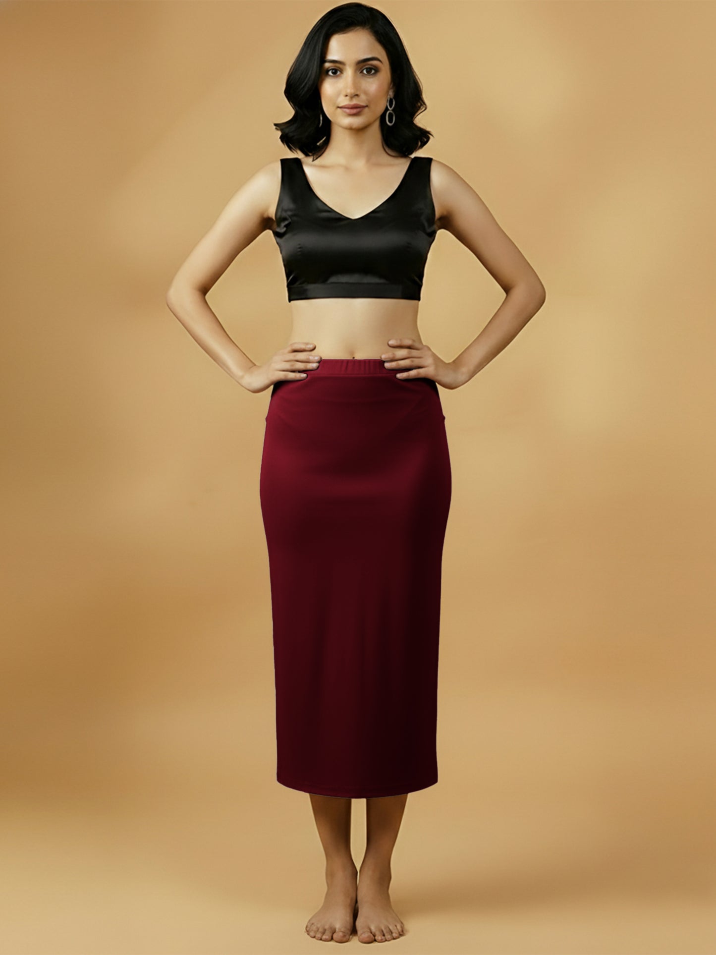 Rich Maroon Saree Shapewear