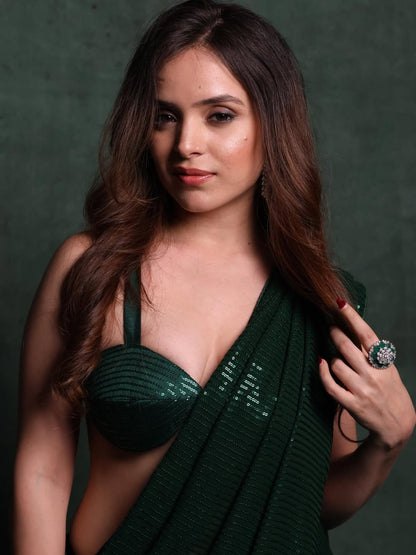 Luxury Sequin Saree with Embellishments