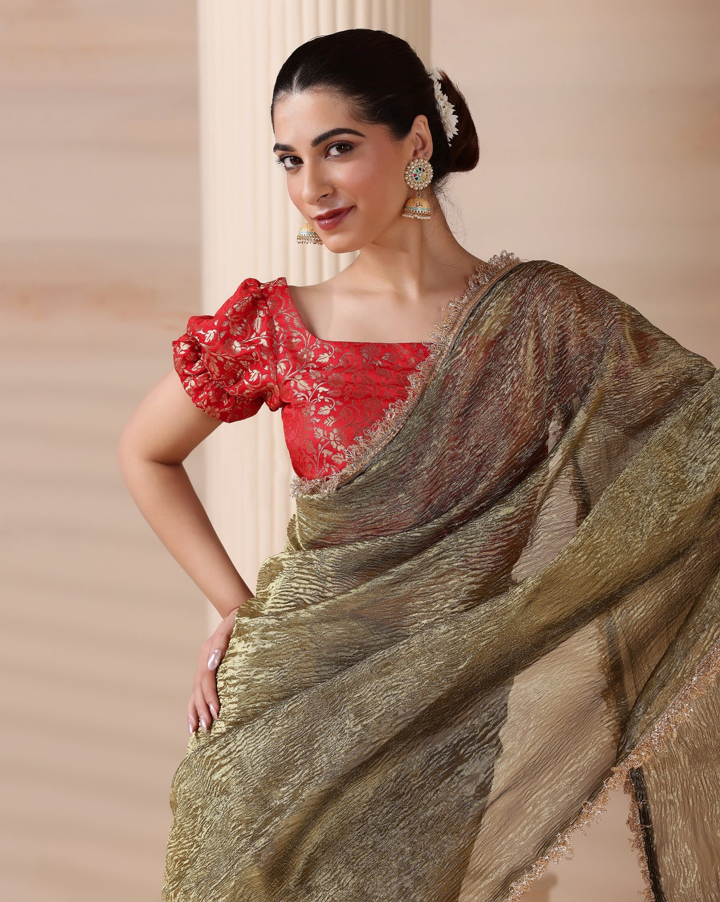 Emerald whisper saree