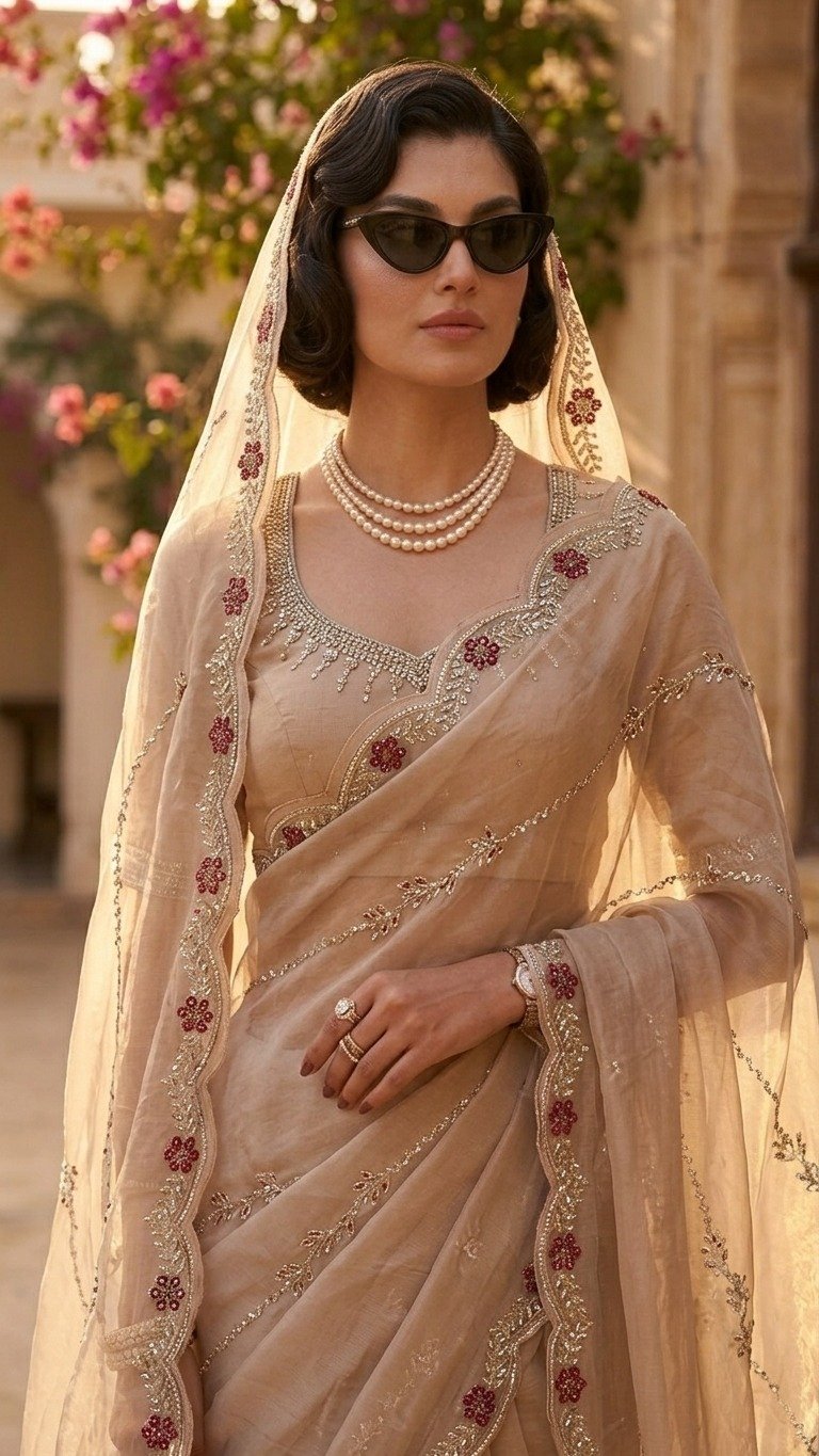 Royal Premium Embroidered Silk Saree with Embroidered Blouse Fabric