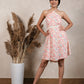 Exquisite Floral Printed Halter Dress with Shell Belt