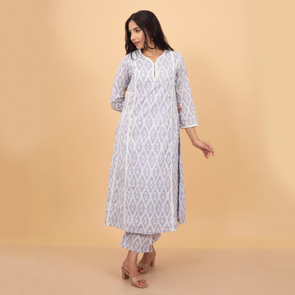 Trendy Ekat Print Cotton Kurta Pant