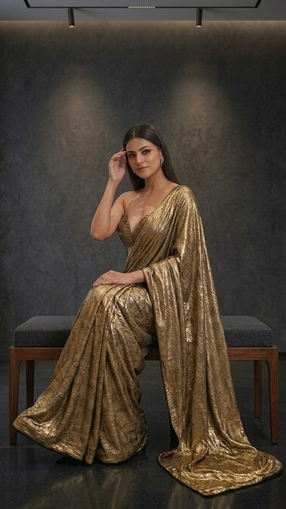 Antique Gold Radiant Silk Saree