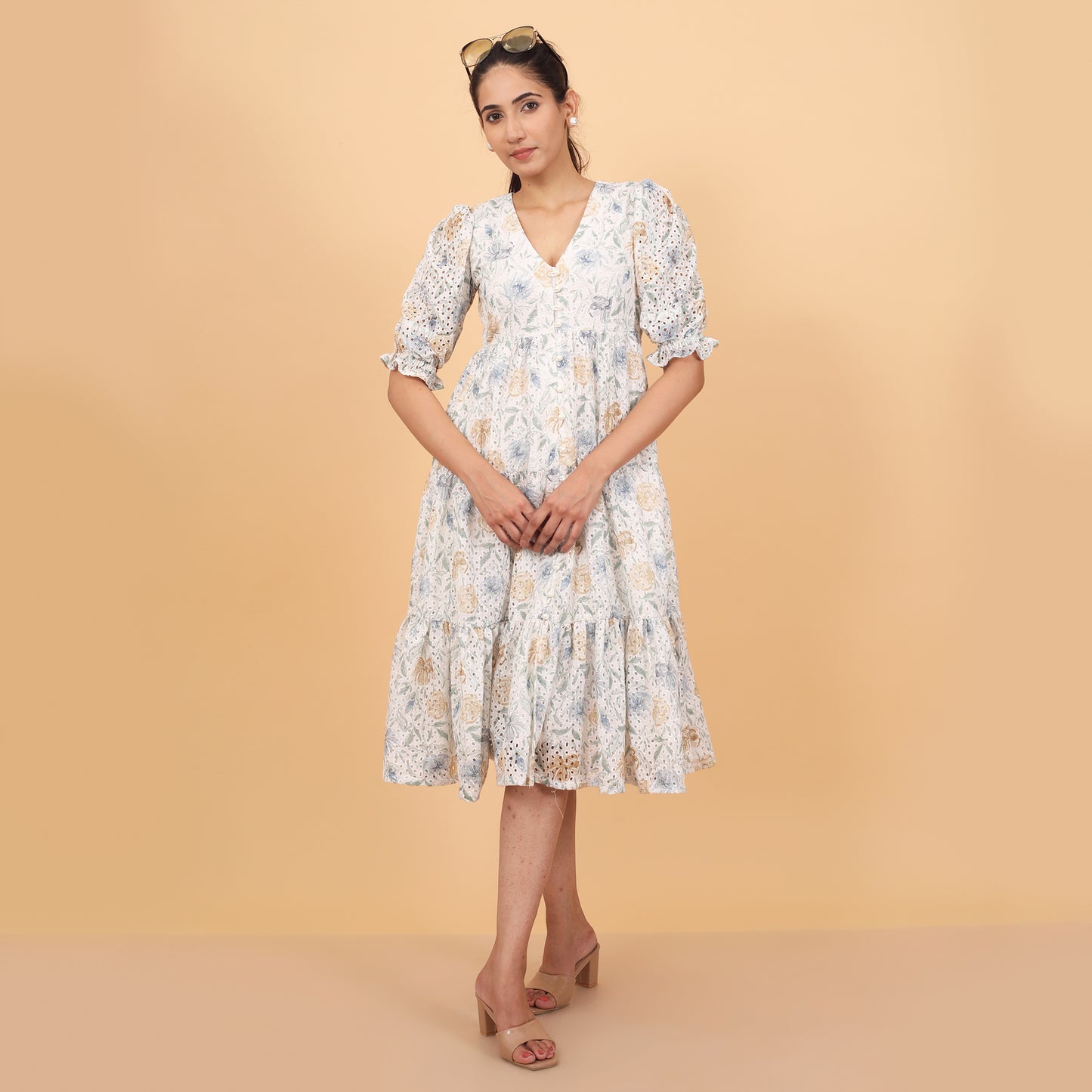 Botanical Hakoba A-Line Dress