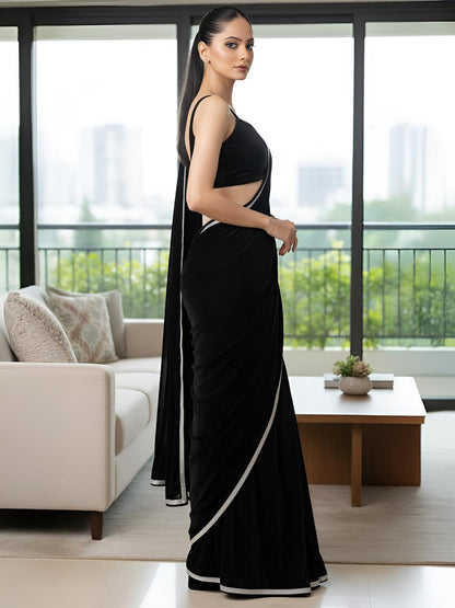 Mystique Black Velvet luxe Saree