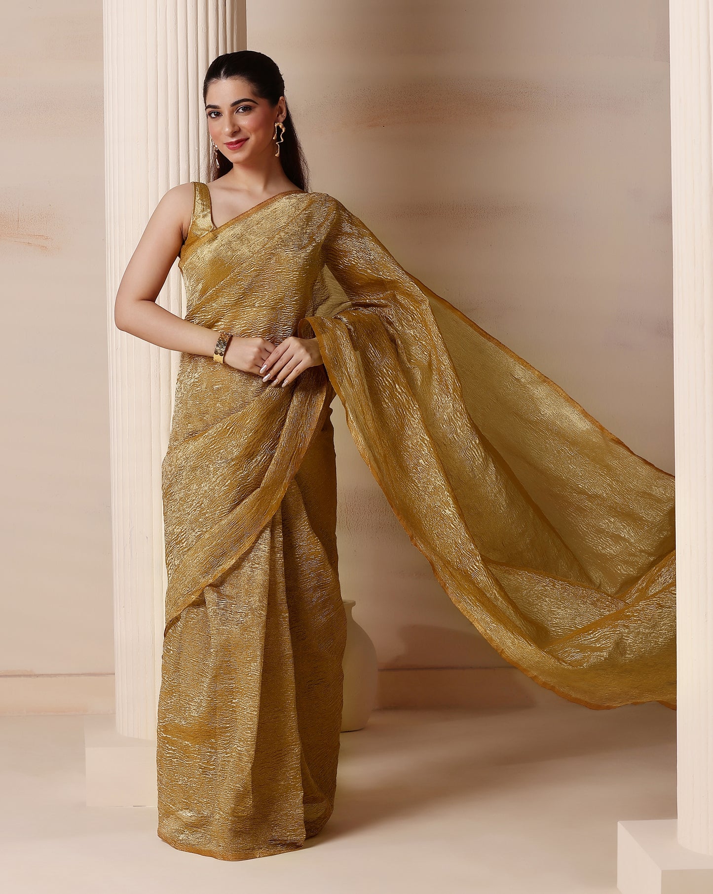 Regal Radiance Golden Aura Saree