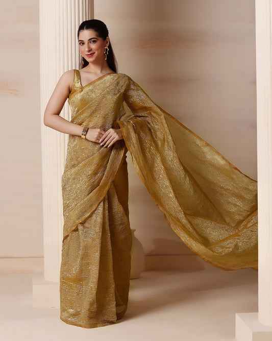 Regal Radiance Golden Aura Saree