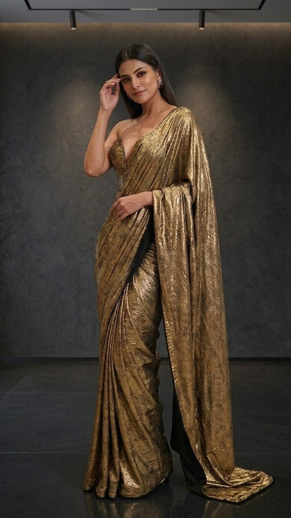 Antique Gold Radiant Silk Saree