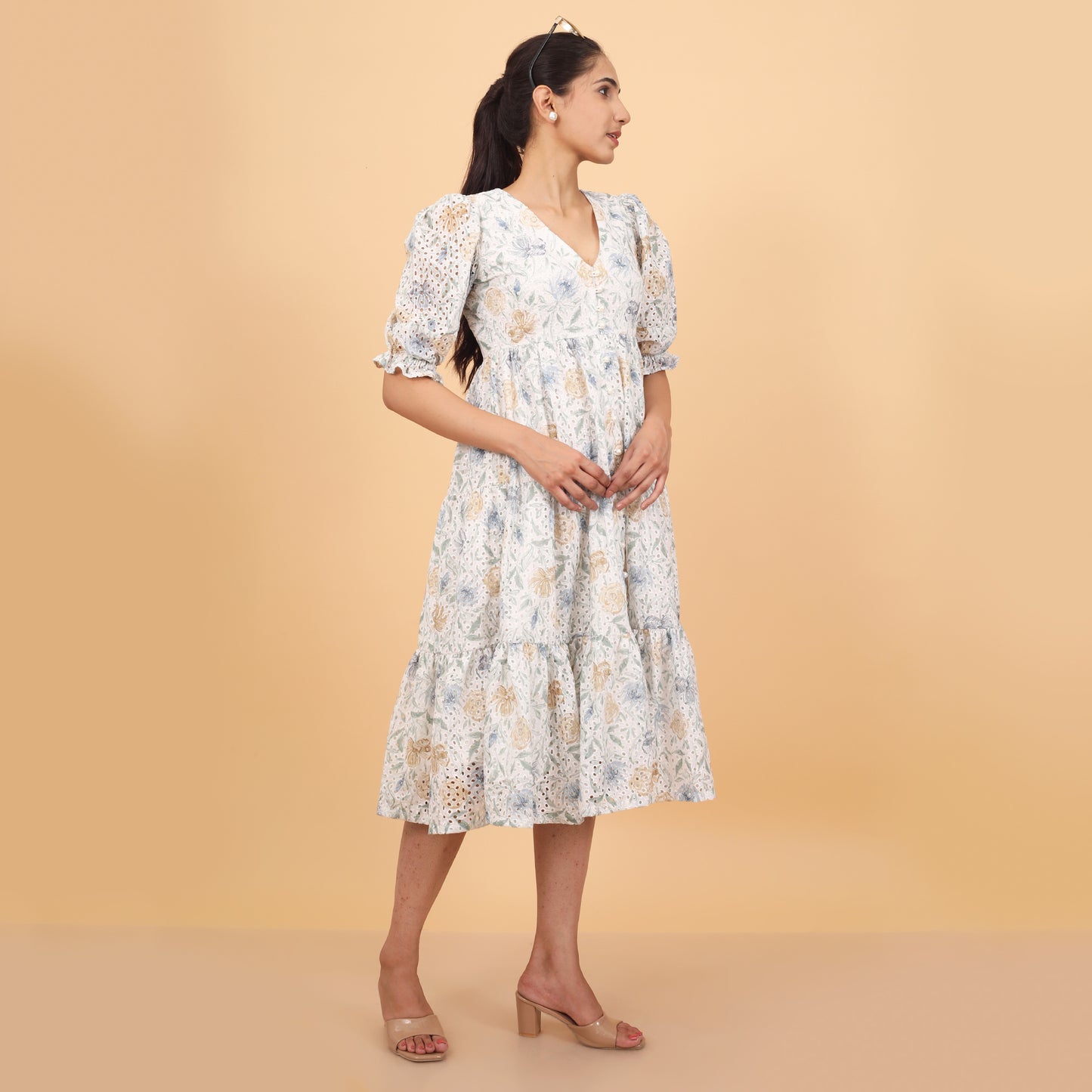 Botanical Hakoba A-Line Dress