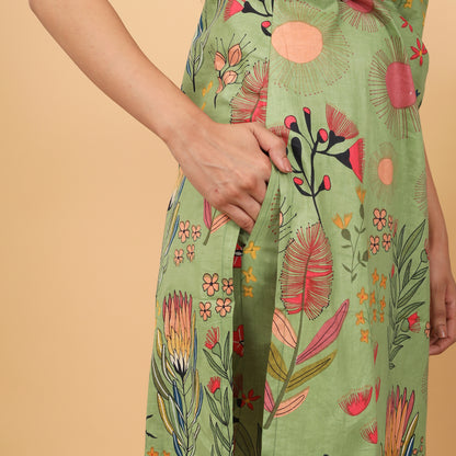 Garden-Fresh Halter Neck Kurta & Pant